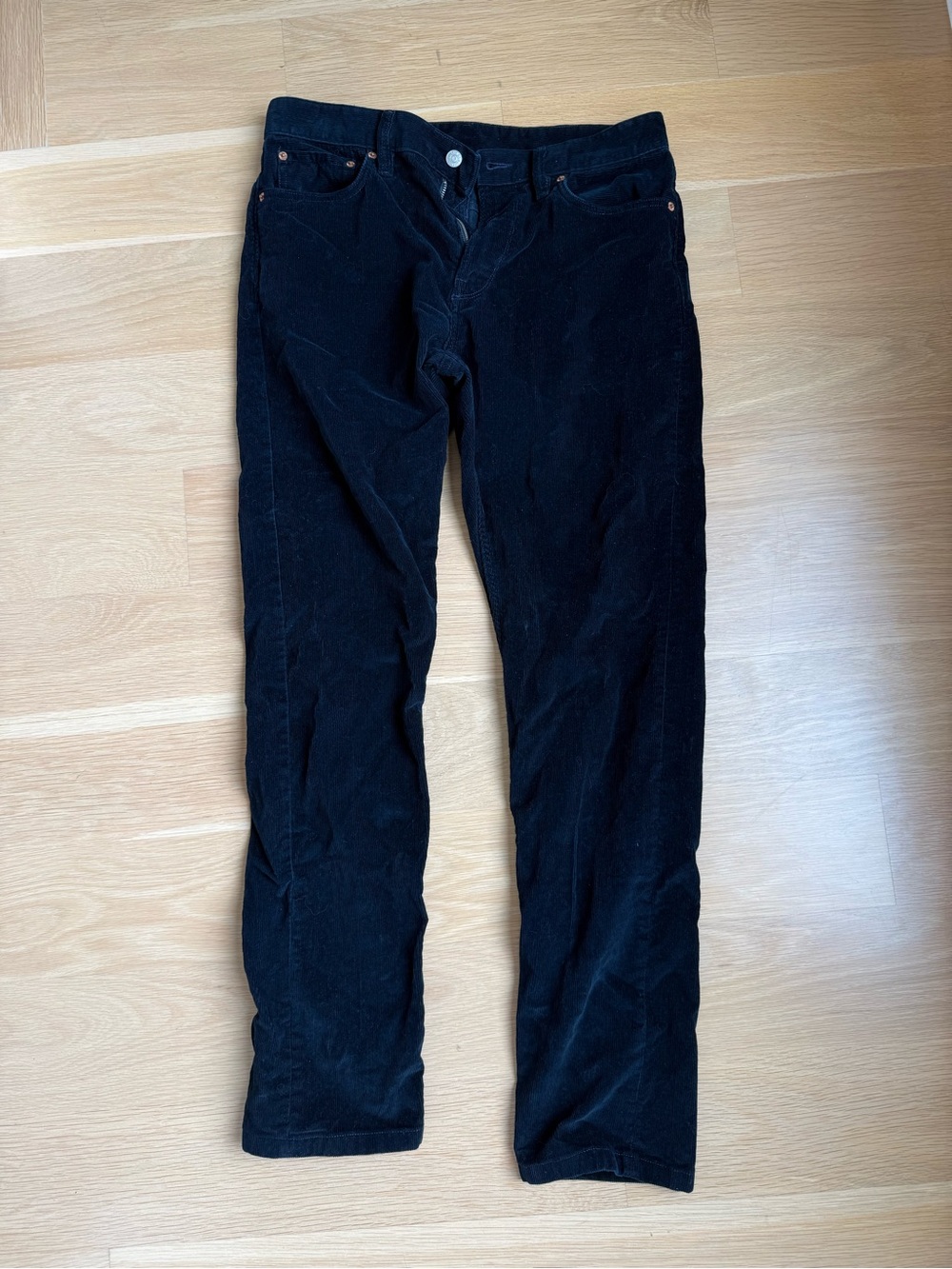Buck Mason Navy Corduroy Straight-Leg Pants